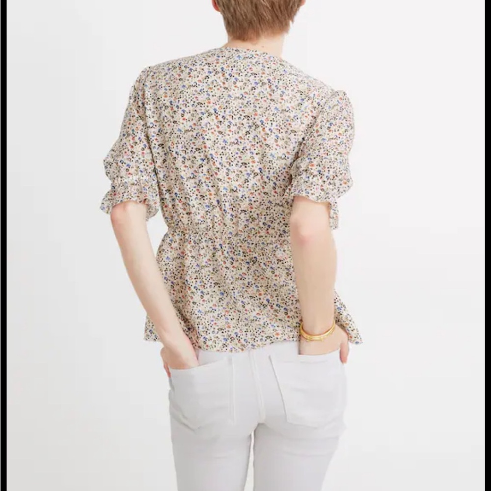 Madewell Black and White Floral Blouse